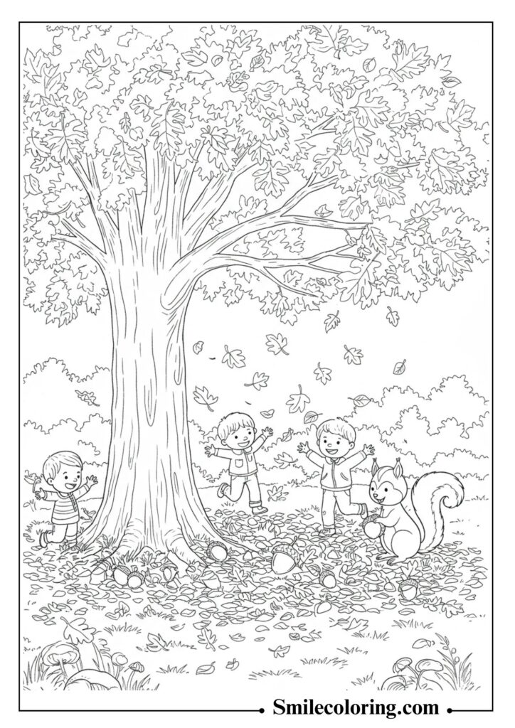 Autumn Fun Under the Maple Tree