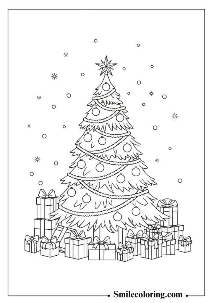 Classic Christmas Tree Scene