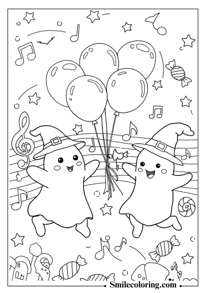 Dancing Ghosts at Halloween Party