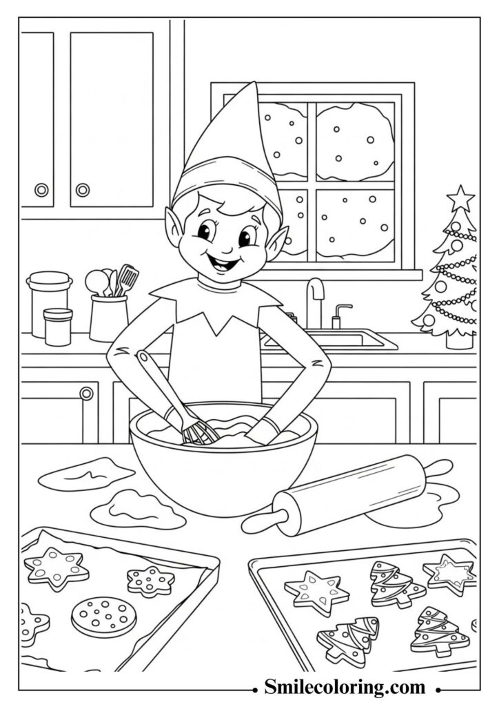 Elf on the Shelf Baking Cookies