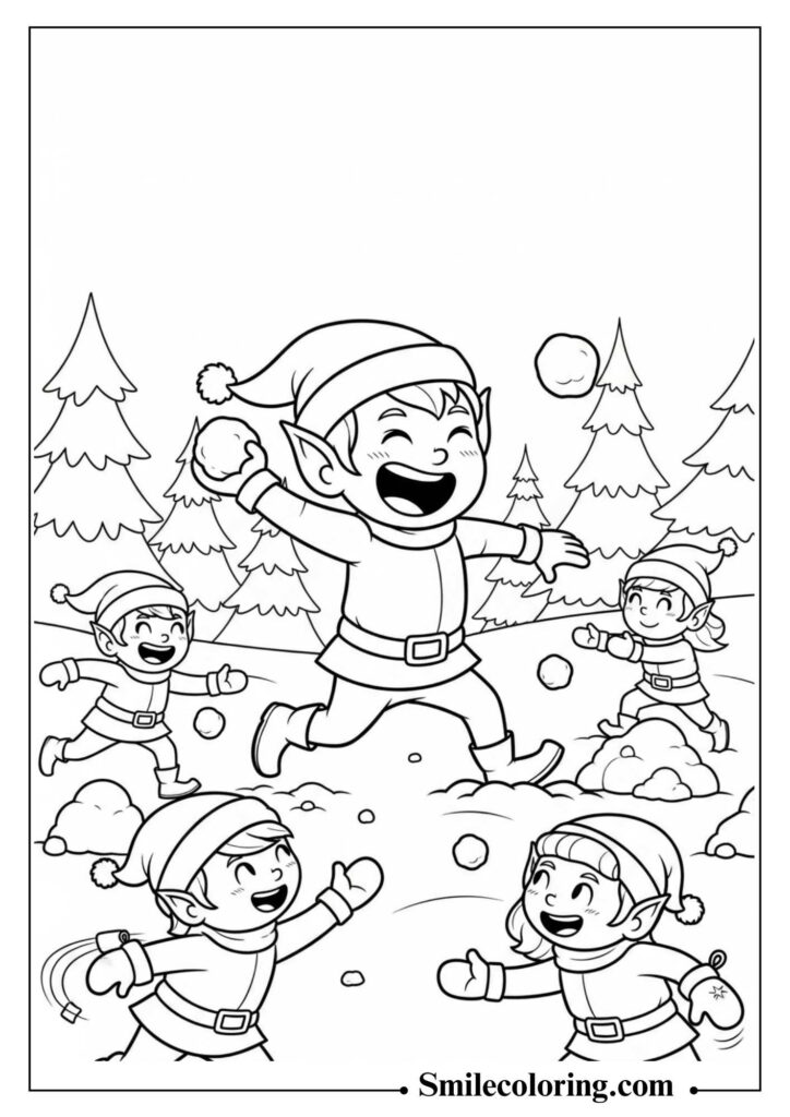 Elf on the Shelf in a Snowball Fight