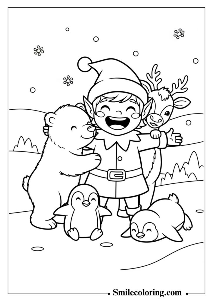 Elf on the Shelf with North Pole Animals