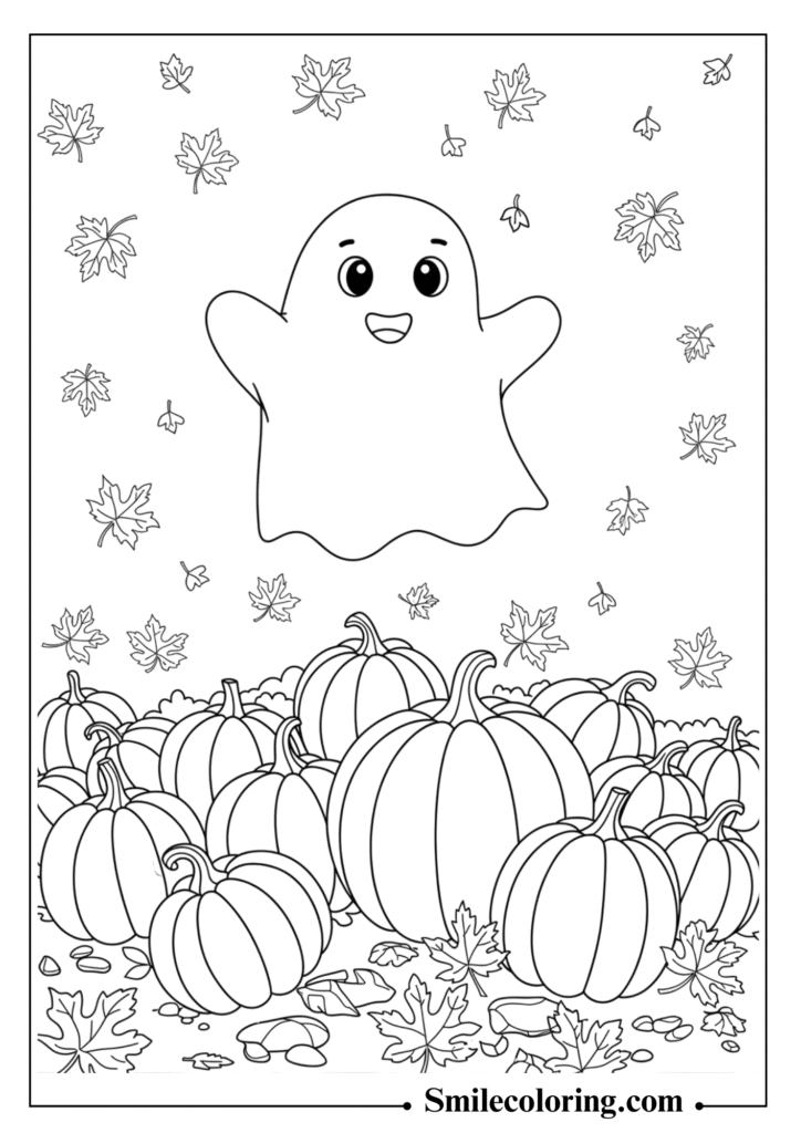 Friendly Ghost in Pumpkin Patch