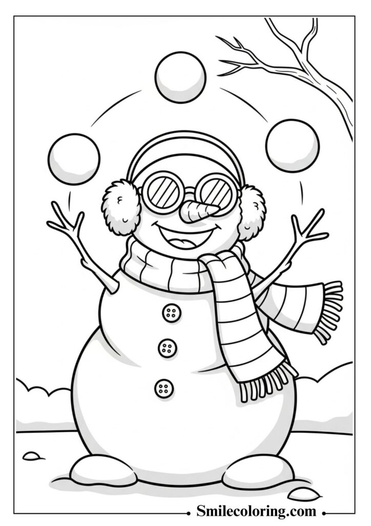 Funny Snowman with Accessories