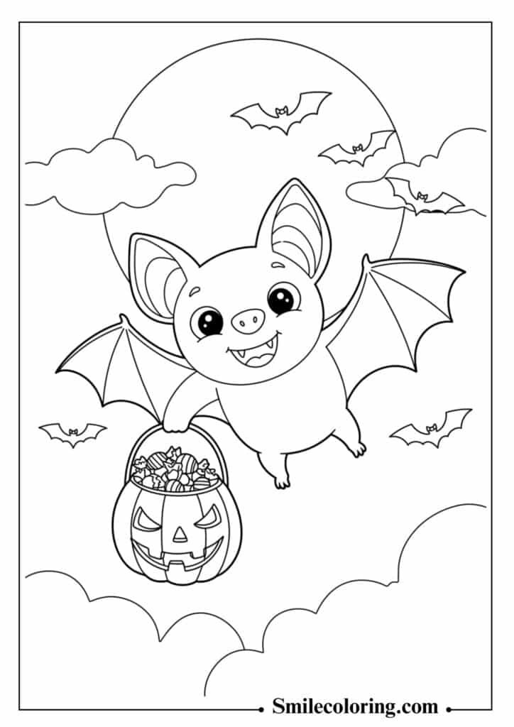 Happy Bat with Pumpkin