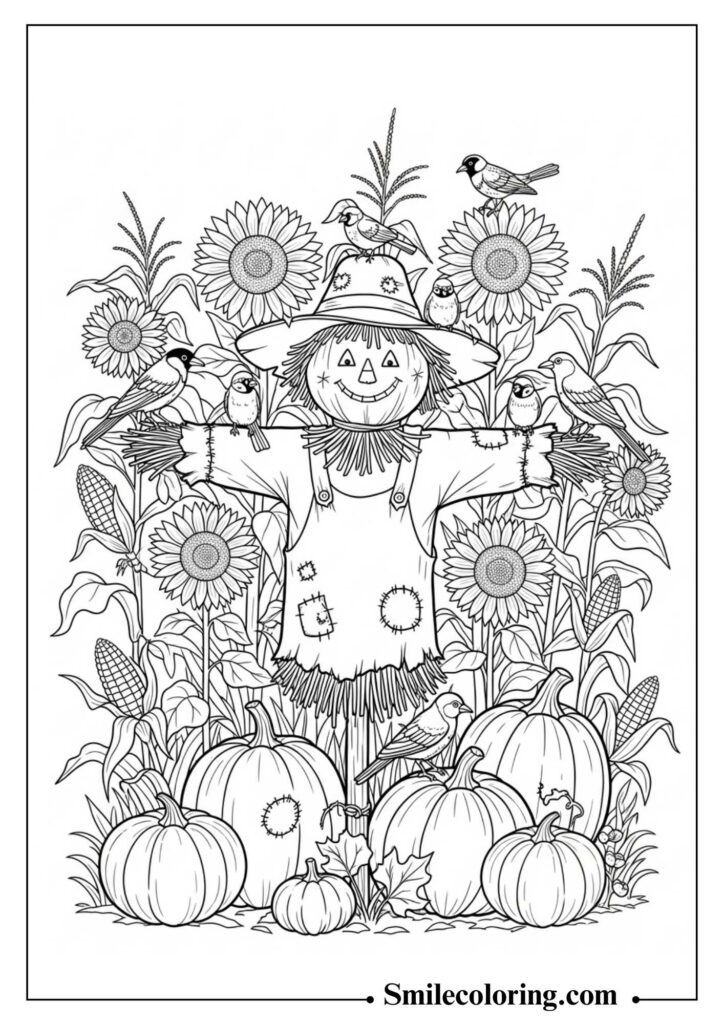 Harvest Field with Scarecrow