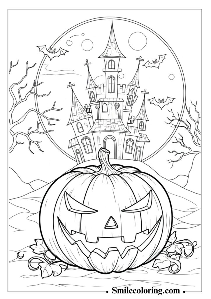 Haunted Pumpkin Scene