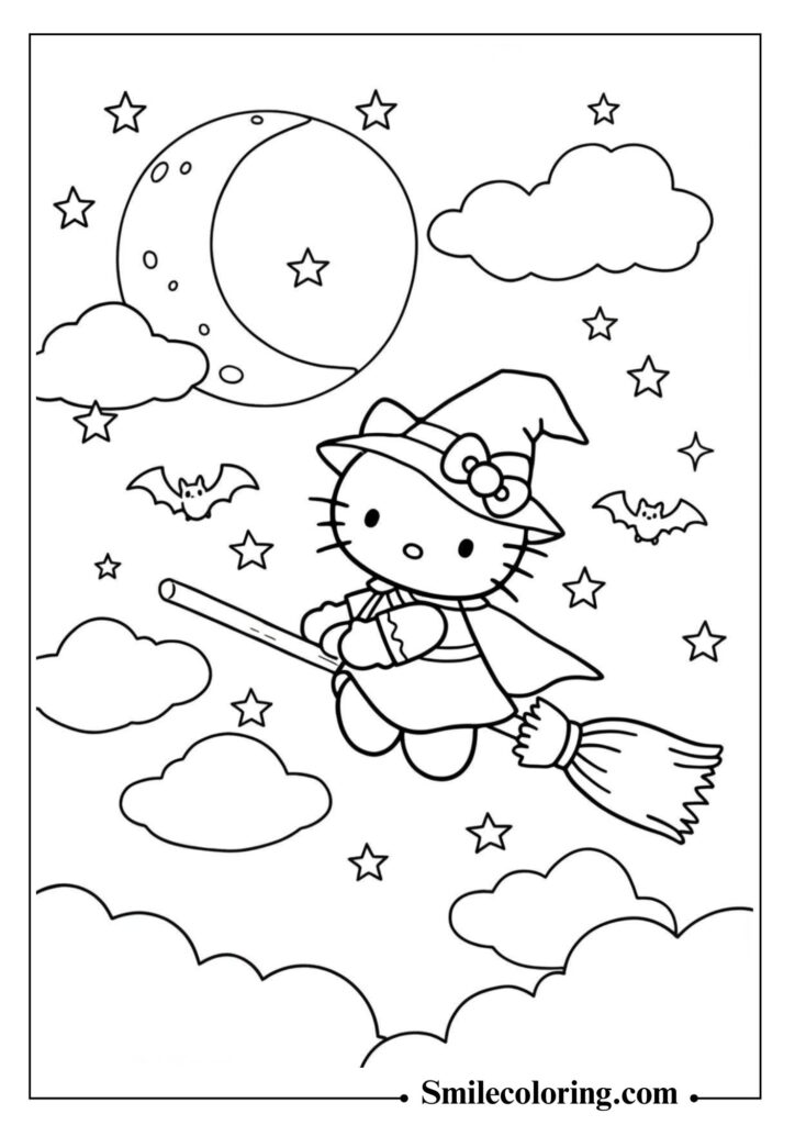 Hello Kitty Witch on a Broomstick