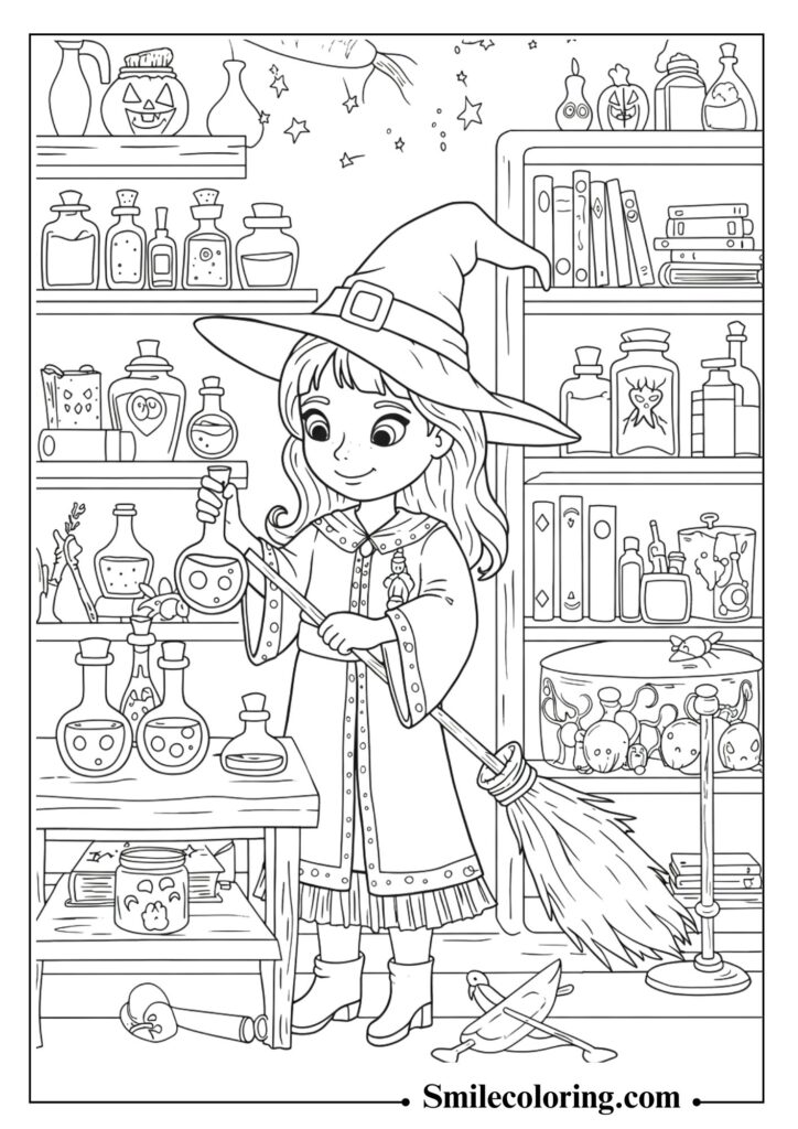 Little Witch Mixing Potions