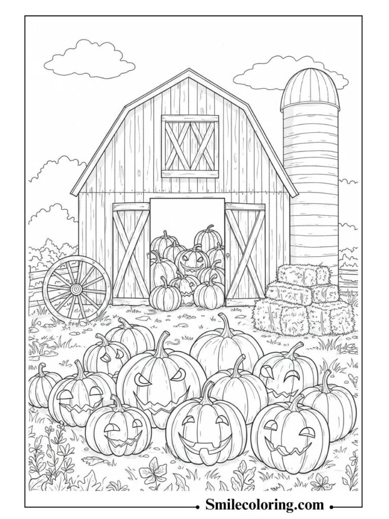 Pumpkin Farm Barn Scene