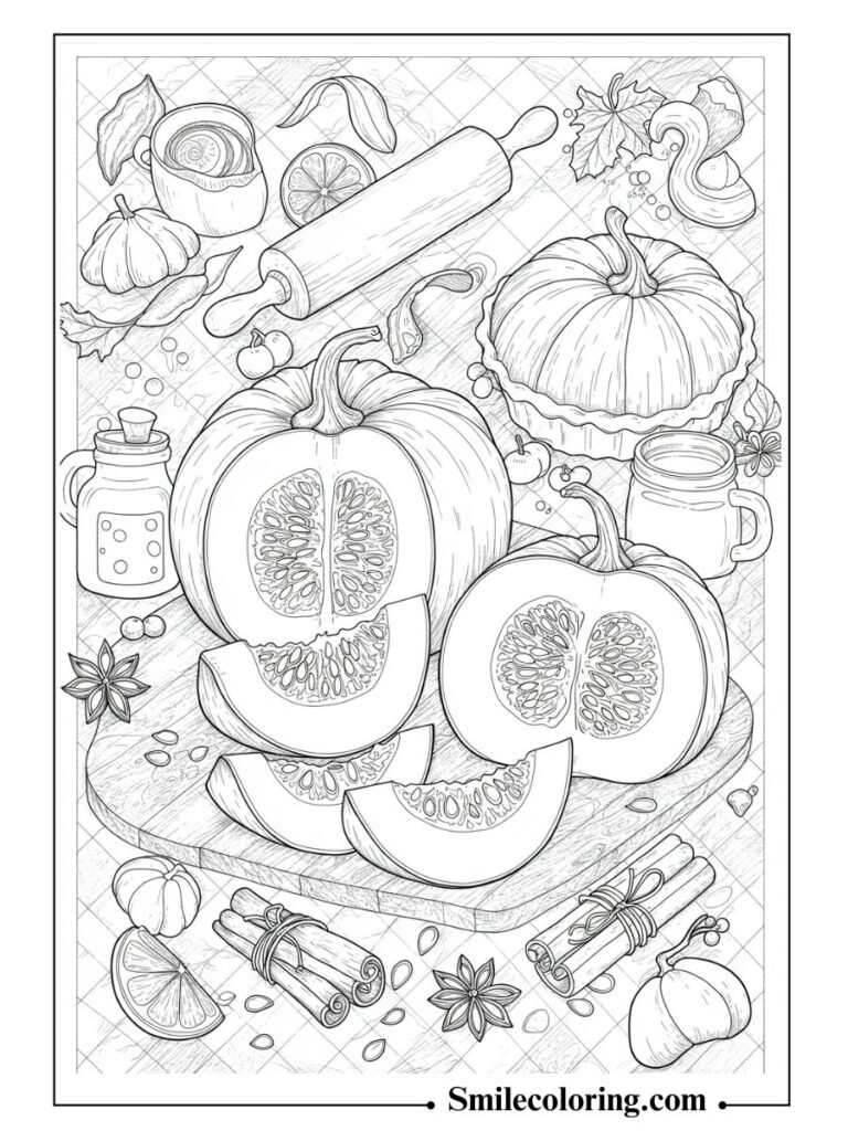 Pumpkin Pie Preparation Scene