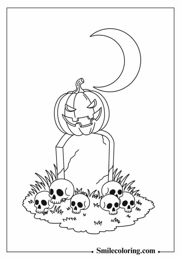 Pumpkin in Graveyard