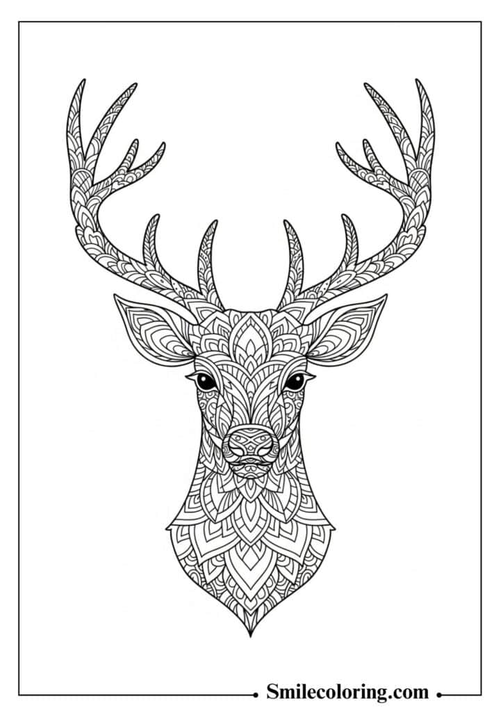 Reindeer Head Mandala Design
