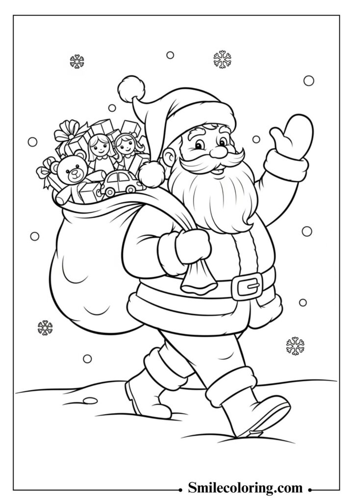 Santa Carrying a Big Sack of Gifts