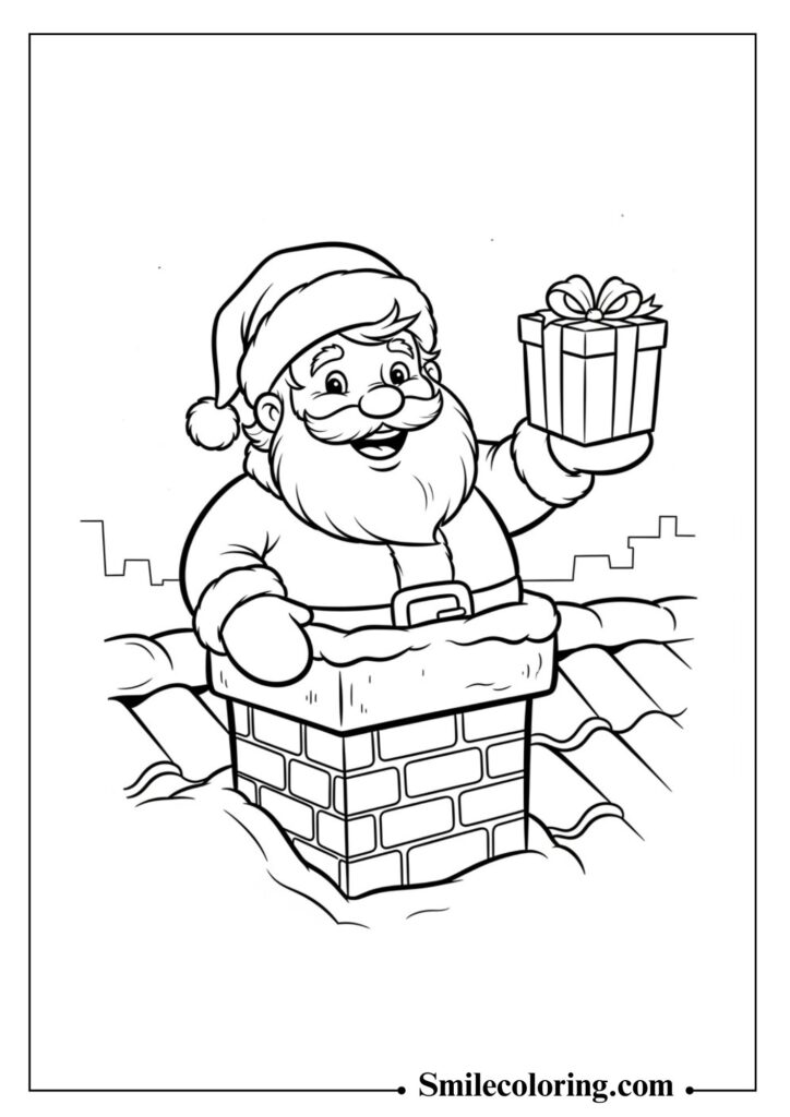 Santa Coming Down the Chimney