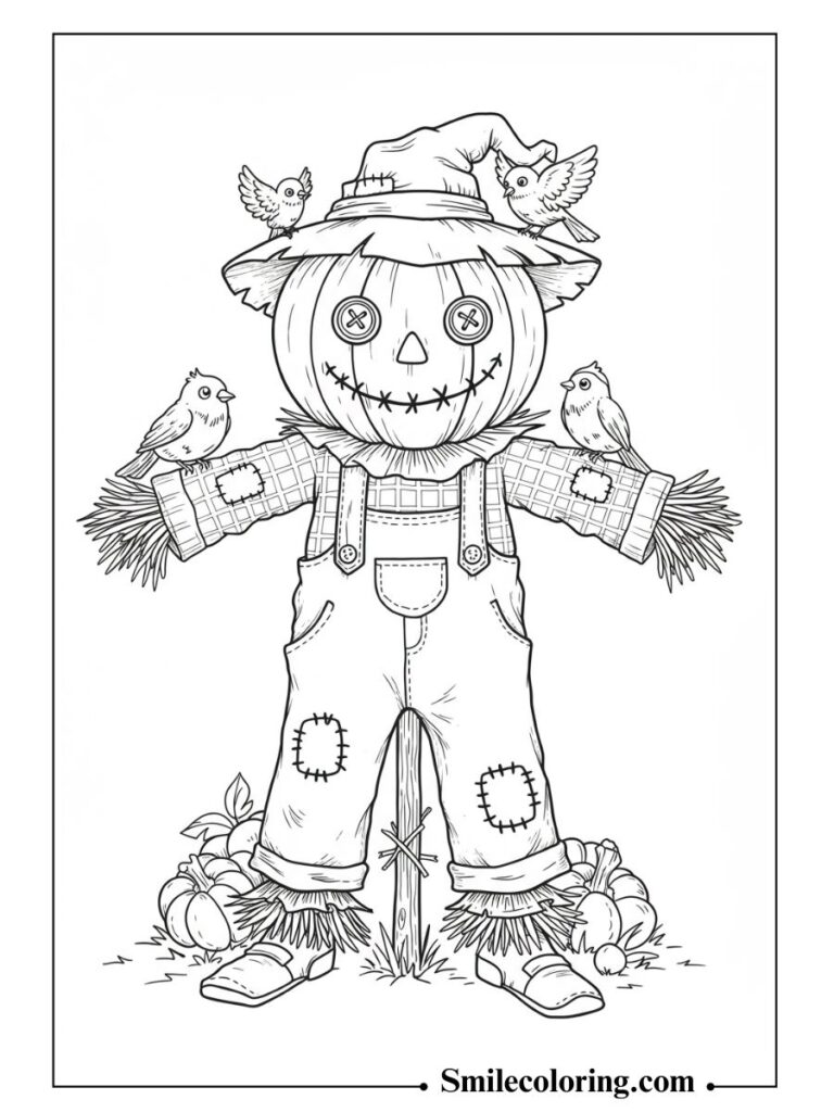 Scarecrow with Pumpkin Head