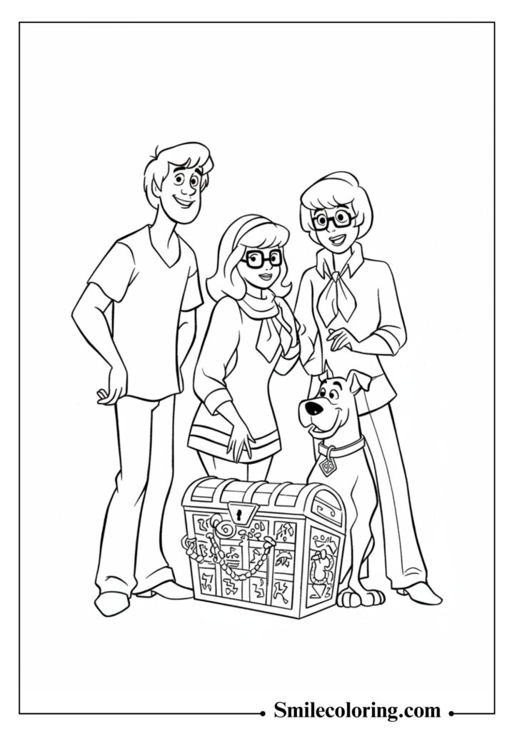 Scooby-Doo and Friends Solving a Mystery