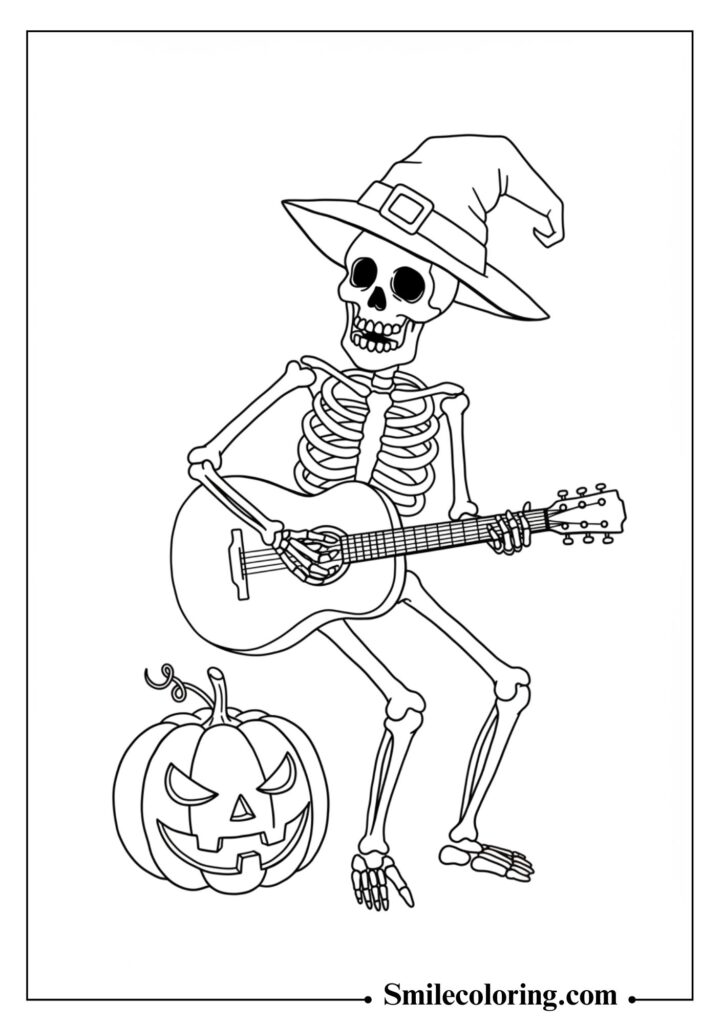 Skeleton Playing Guitar
