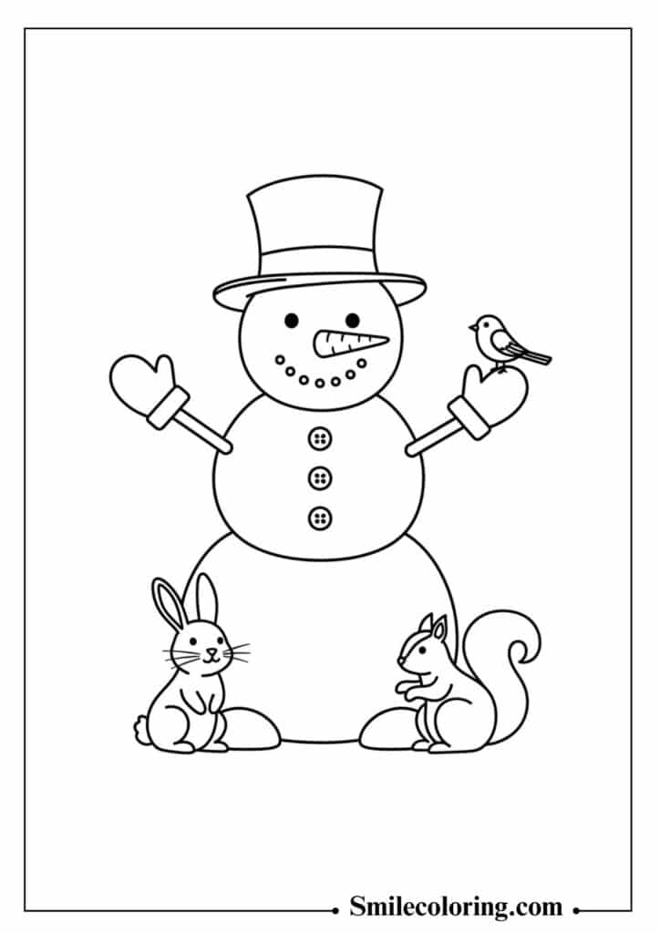 Snowman with Animals