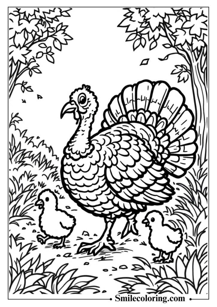 Turkey Family Scene