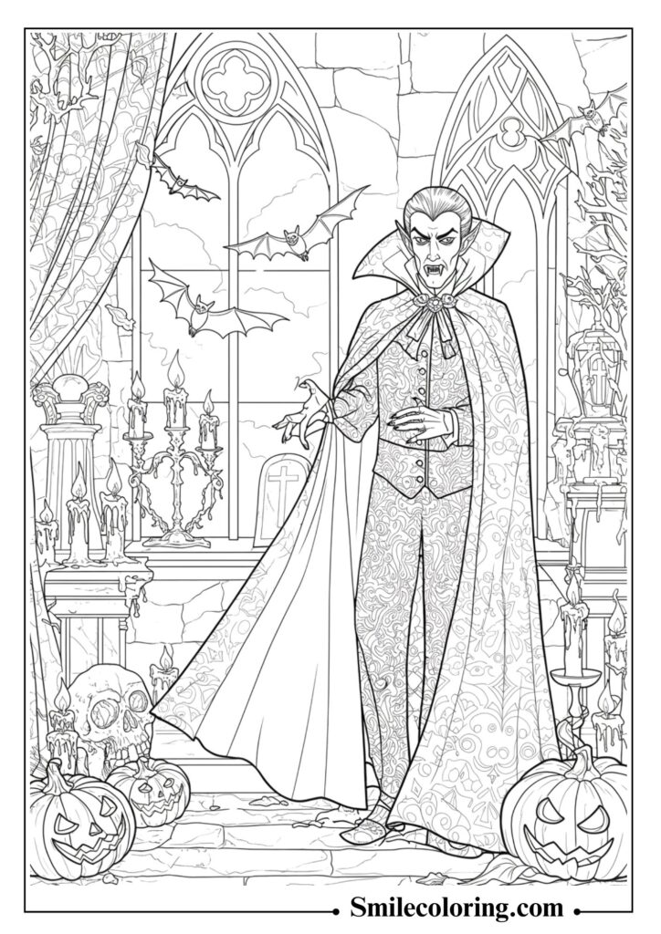 Vampire in a Gothic Castle