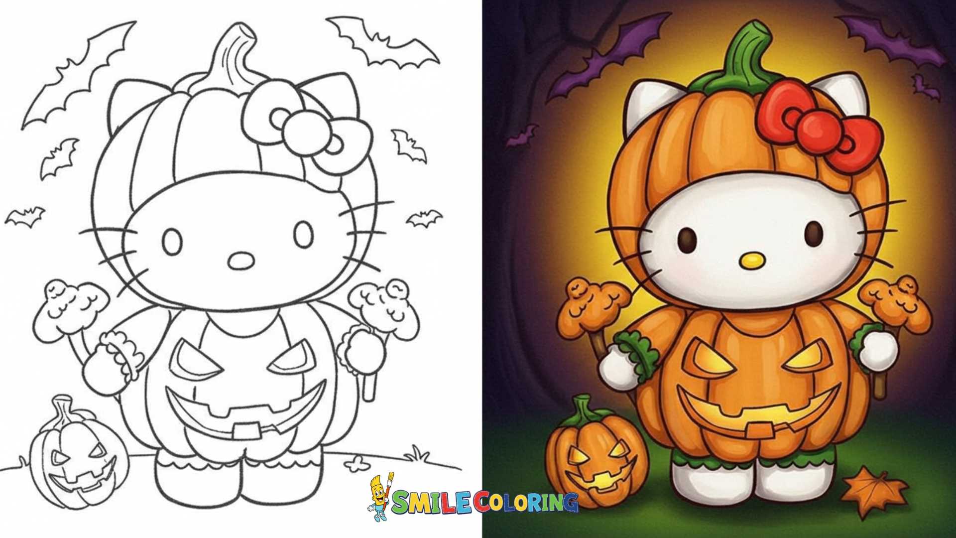 halloween hello kitty coloring pages