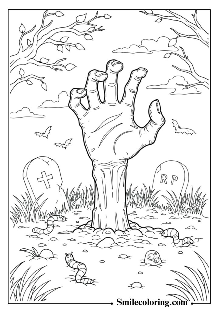 Zombie Hand Rising from the Ground