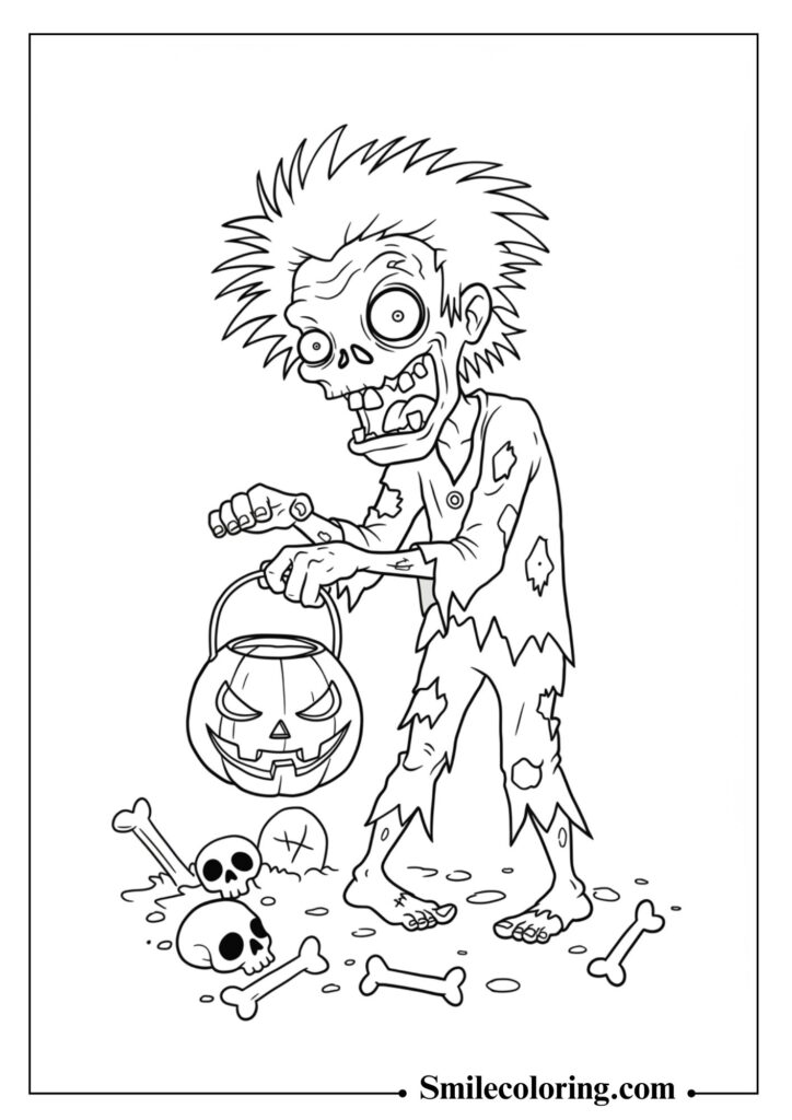 Zombie Monster with Pumpkin Lantern