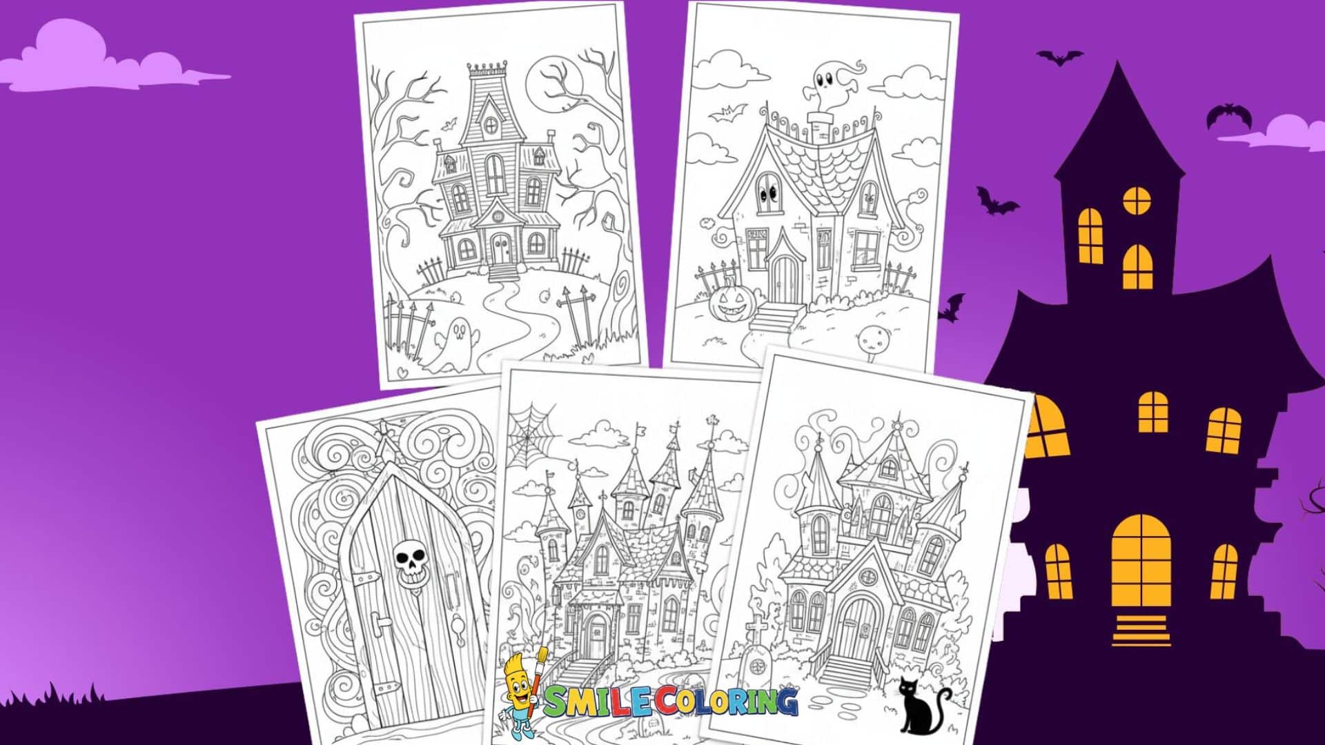 haunted house coloring pages