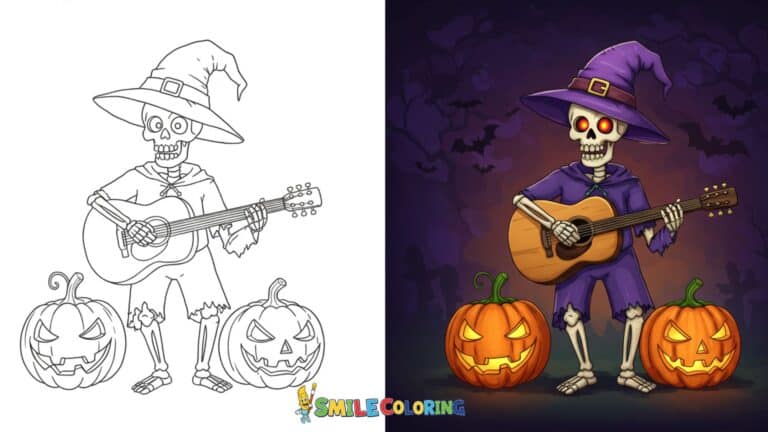 skeleton coloring pages