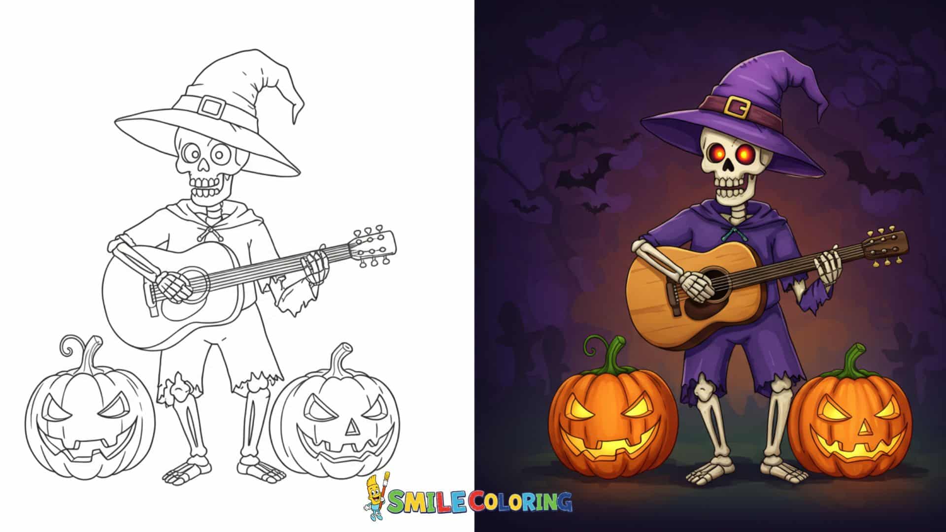 skeleton coloring pages