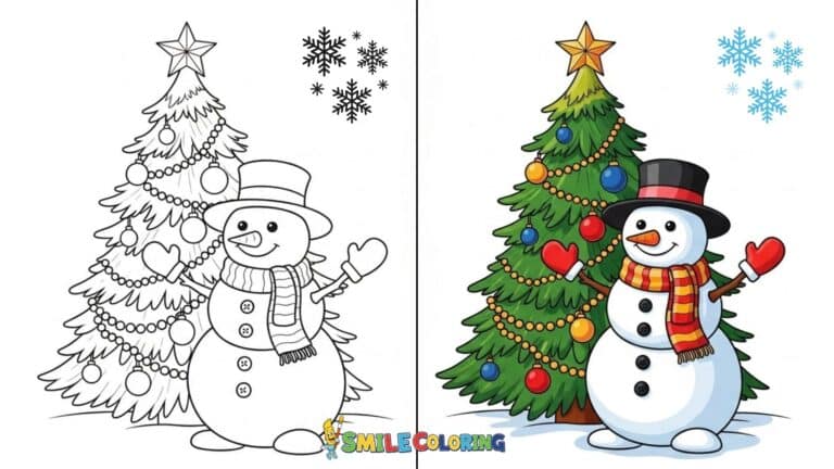 snowman coloring page