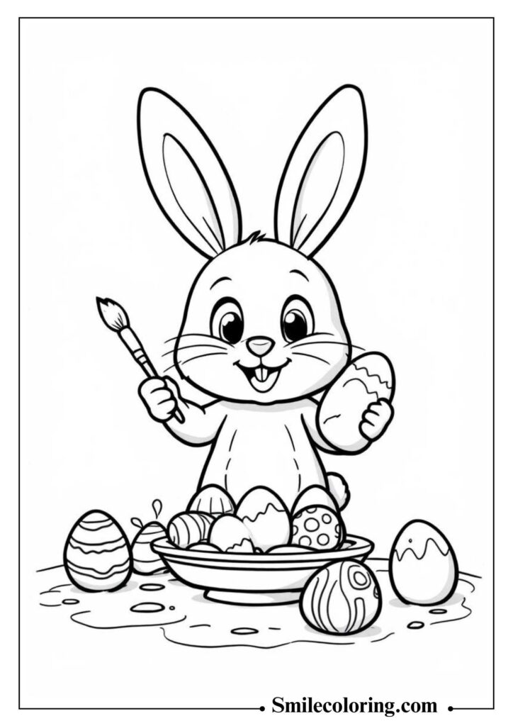Bunny Painting Eggs