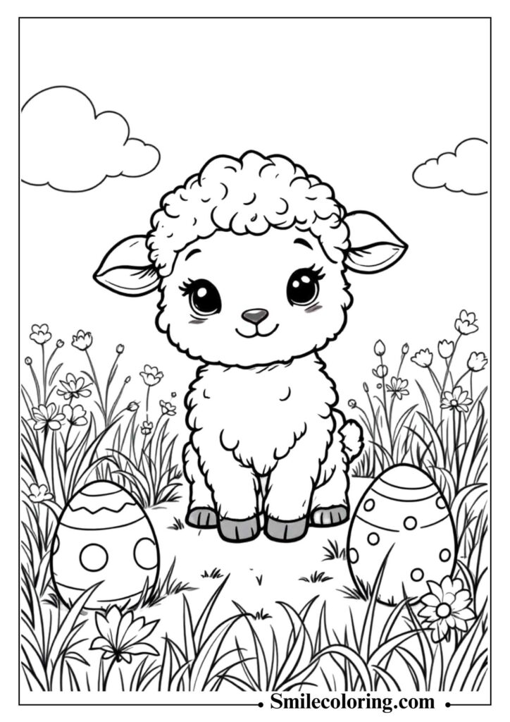Easter Lamb in a Field