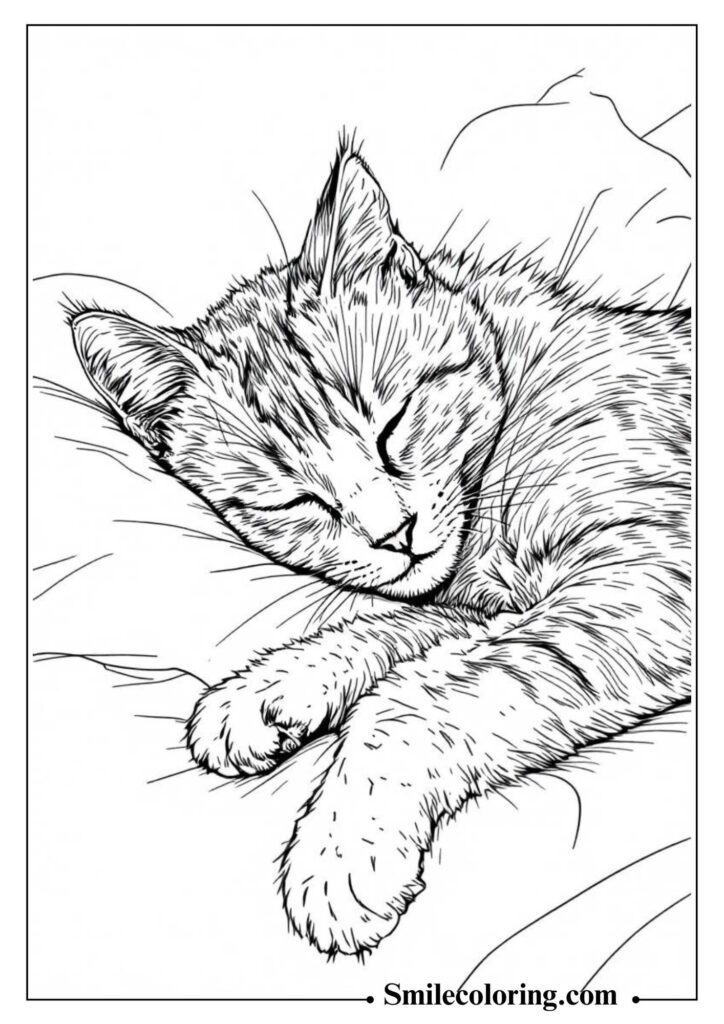 Realistic Resting Cat